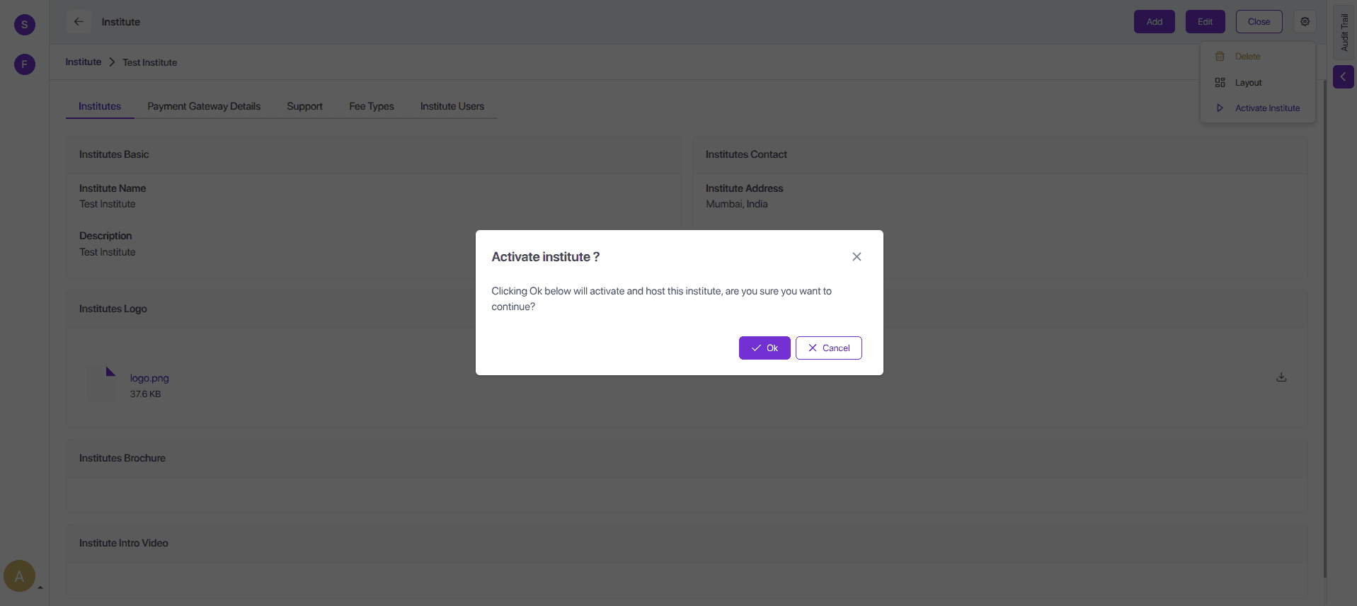 Activation Popup Component
