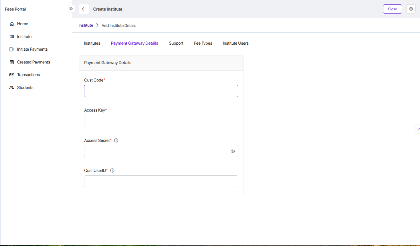 Payment Gateway Details