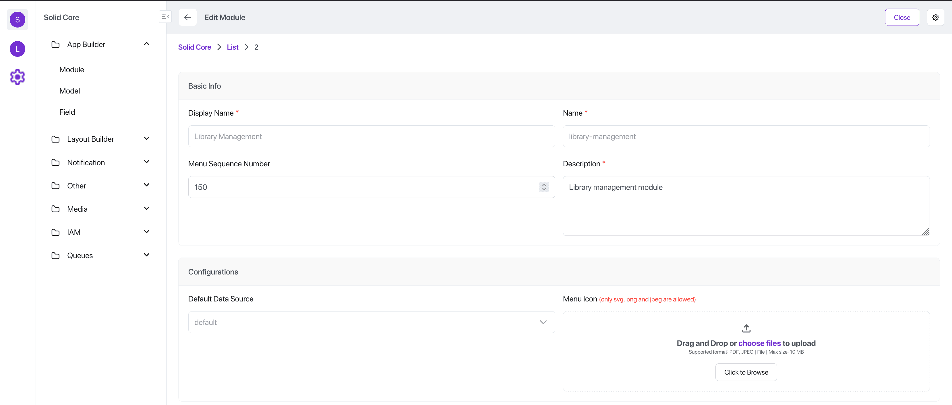 Module Create Form