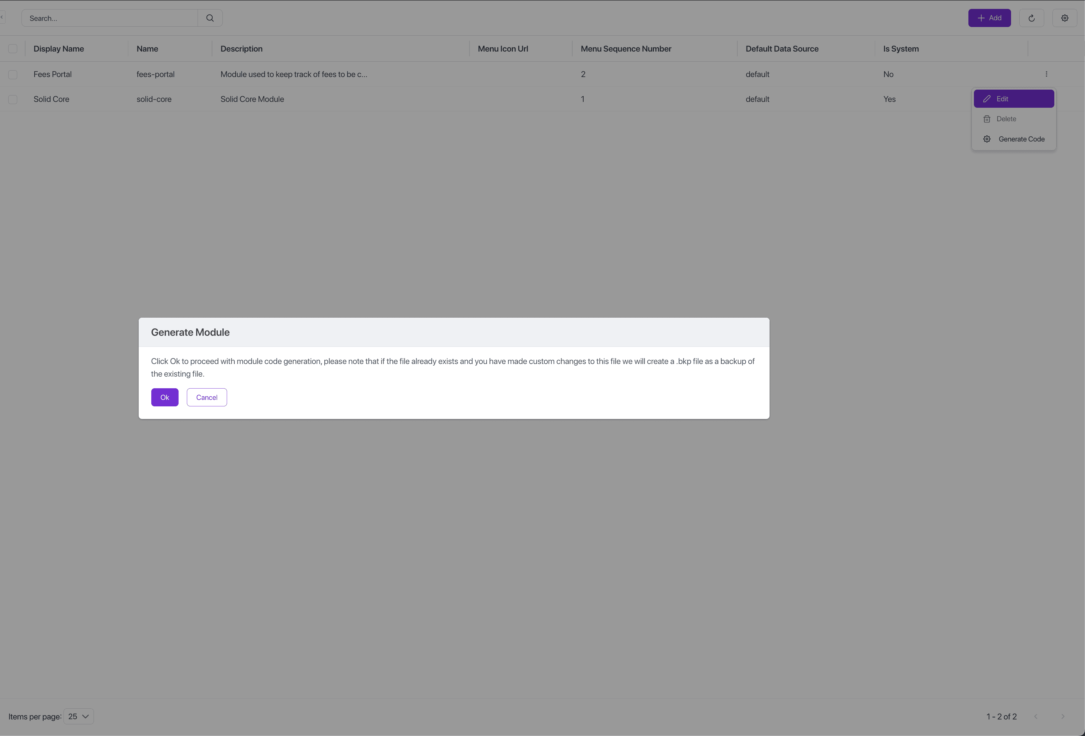Module Create Form