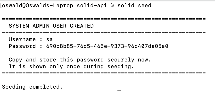 Seeding SolidX Metadata